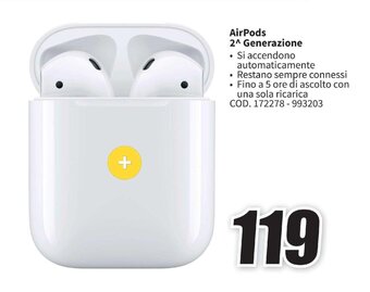 MediaWorld AirPods 2^ Generazione offerta