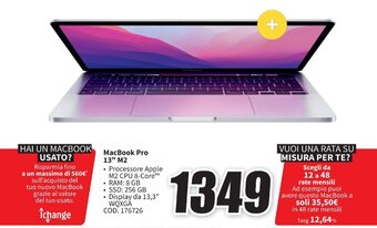 MediaWorld MacBook Pro 13" M2 offerta