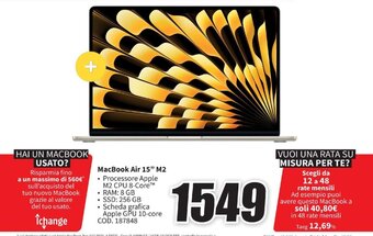 MediaWorld MacBook Air 15" M2 offerta