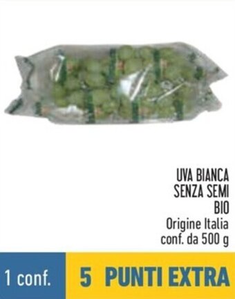 Conad UVA BIANCA SENZA SEMI BIO 500 g offerta