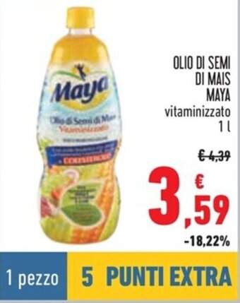 Conad OLIO DI SEMI DI MAIS MAYA vitaminizzato 1 l offerta
