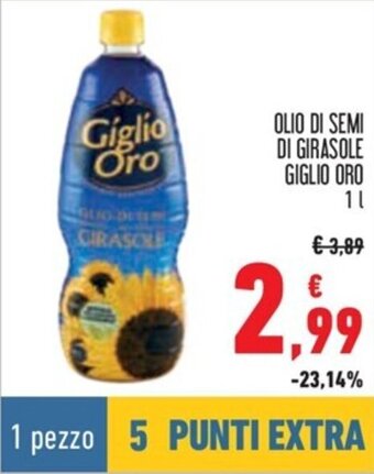 Conad OLIO DI SEMI DI GIRASOLE GIGLIO ORO 1 l offerta