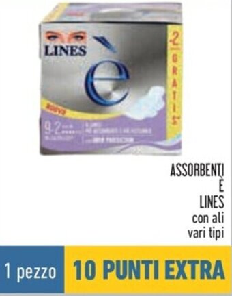 Conad ASSORBENTI È LINES con ali vari tipi offerta