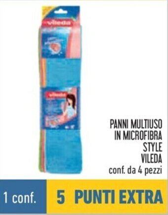 Conad PANNI MULTIUSO IN MICROFIBRA STYLE VILEDA conf. da 4 pezzi offerta