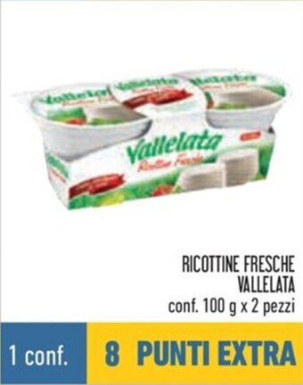 Conad RICOTTINE FRESCHE VALLELATA conf. 100 g x 2 pezzi offerta