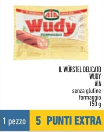 Conad IL WÜRSTEL DELICATO WUDY AIA senza glutine formaggio 150 g offerta