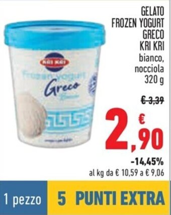 Conad GELATO FROZEN YOGURT GRECO KRI KRI bianco, nocciola 320 g offerta