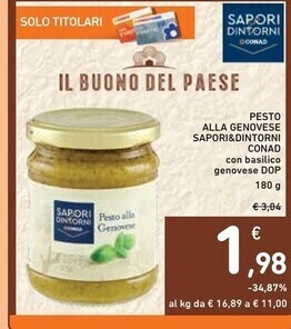 Spazio Conad Conad sapori & dintorni pesto alle dintorni genovese offerta