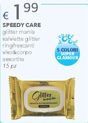Acqua & Sapone SPEEDY CARE glitter mania salviette glitter ringfrescanti viso&corpo assortite 15 pz offerta