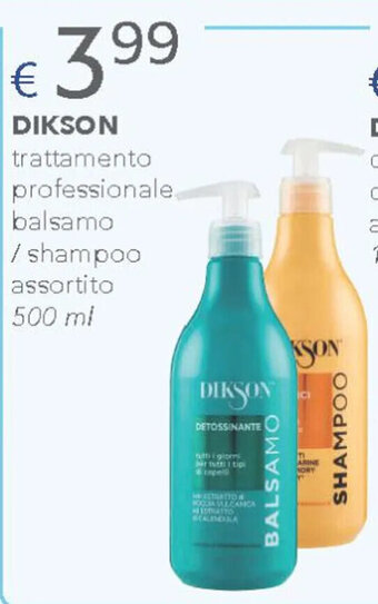 Acqua & Sapone DIKSON trattamento professionale. balsamo / shampoo assortito 500 ml offerta
