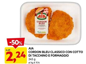 DPiù Aia cordon bleu classico con cotto di tacchino e formaggio offerta