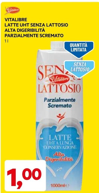 DPiù Vitalibre latte uht senza lattosio alta digeribilità parzialmente scremato offerta