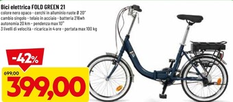 DPiù Fold green - bici elettrica 21 offerta