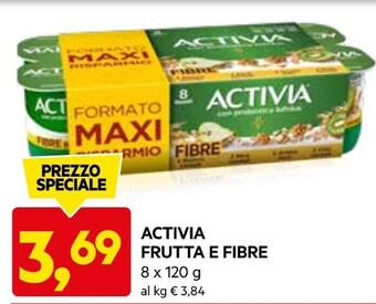 DPiù Activia frutta e fibre offerta