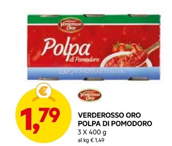 DPiù Verderosso oro polpa di pomodoro offerta