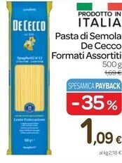 Carrefour Express De cecco pasta di semola formati assortiti offerta