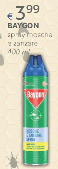 Acqua & Sapone BAYGON spray mosche e zanzare 400 ml offerta