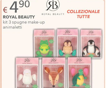 Acqua & Sapone ROYAL BEAUTY kit 3 spugne make-up animaletti offerta