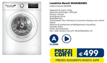 Esselunga Lavatrice Bosch WAN2824E|| offerta