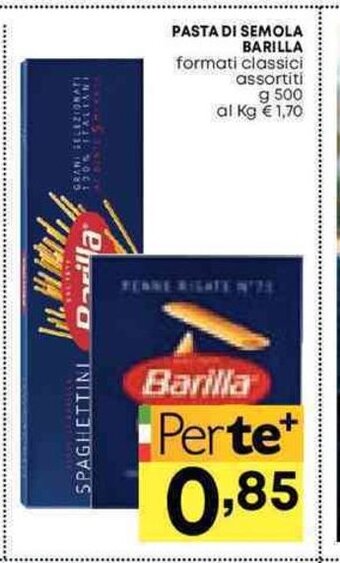 Pam PASTA DI SEMOLA BARILLA formati classici assortiti g 500 offerta