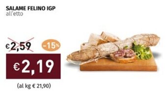 Prezzemolo e Vitale SALAME FELINO IGP all'etto offerta
