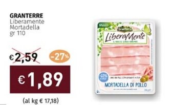 Prezzemolo e Vitale GRANTERRE Liberamente Mortadella gr 110 offerta