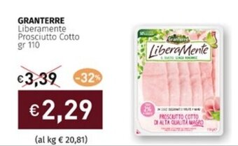 Prezzemolo e Vitale GRANTERRE Liberamente Prosciutto Cotto gr 110 offerta