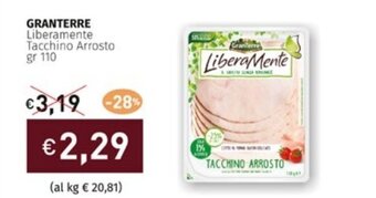 Prezzemolo e Vitale GRANTERRE Liberamente Tacchino Arrosto gr 110 offerta