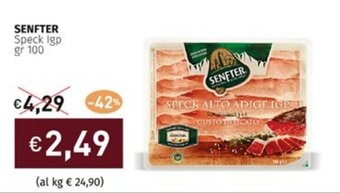 Prezzemolo e Vitale SENFTER Speck Igp gr 100 offerta