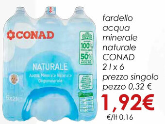 Conad City fardello acqua minerale naturale CONAD 2 l x 6 offerta