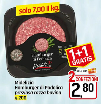 Famila Midelizia Hamburger di Podolica preziosa razza bovina g.200 offerta