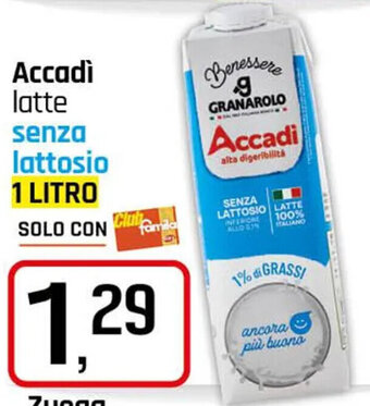 Famila Accadi latte senza lattosio 1 LITRO offerta