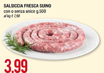 Hardis SALSICCIA FRESCA SUINO con o senza anice g.500 offerta