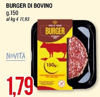 Hardis BURGER DI BOVINO g. 150 offerta