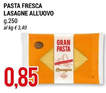 PASTA FRESCA LASAGNE ALL'UOVO g.250