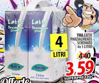 Il Genio Supermercato YMA LATTE PARZIALMENTE SCREMATO 4x 1 LITRO offerta