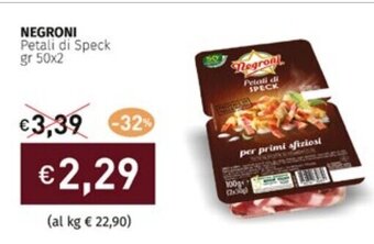 Prezzemolo e Vitale NEGRONI Petali di Speck gr 50x2 offerta