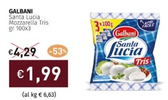 Prezzemolo e Vitale GALBANI Santa Lucia Mozzarella Tris gr 100x3 offerta