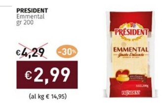 PRESIDENT Emmental gr 200