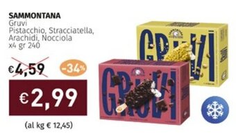 Prezzemolo e Vitale SAMMONTANA Gruvi Pistacchio, Stracciatella, Arachidi, Nocciola x4 gr 240 offerta
