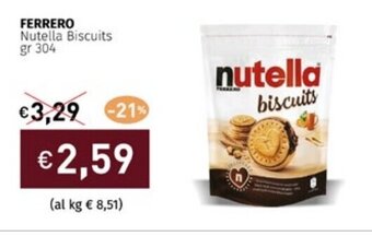 Prezzemolo e Vitale FERRERO Nutella Biscuits gr 304 offerta