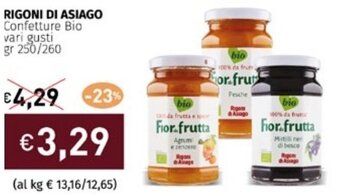Prezzemolo e Vitale RIGONI DI ASIAGO Confetture Bio vari gusti gr 250/260 offerta