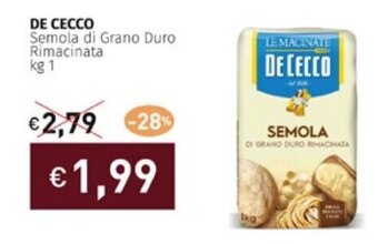 Prezzemolo e Vitale DE CECCO Semola di Grano Duro Rimacinata kg 1 offerta