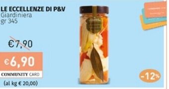 Prezzemolo e Vitale LE ECCELLENZE DI P&V Giardiniera gr 345 offerta