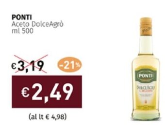Prezzemolo e Vitale PONTI Aceto DolceAgrò ml 500 offerta
