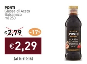 Prezzemolo e Vitale PONTI Glassa di Aceto Balsamico ml 250 offerta