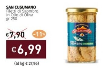 Prezzemolo e Vitale SAN CUSUMANO Filetti di Sgombro in Olio di Oliva gr 250 offerta