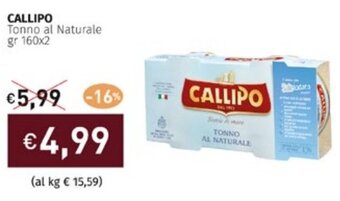Prezzemolo e Vitale CALLIPO Tonno al Naturale gr 160x2 offerta