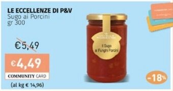 Prezzemolo e Vitale LE ECCELLENZE DI P&V Sugo ai Porcini gr 300 offerta