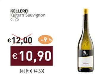 Prezzemolo e Vitale KELLEREI Kaltern Sauvignon cl 75 offerta